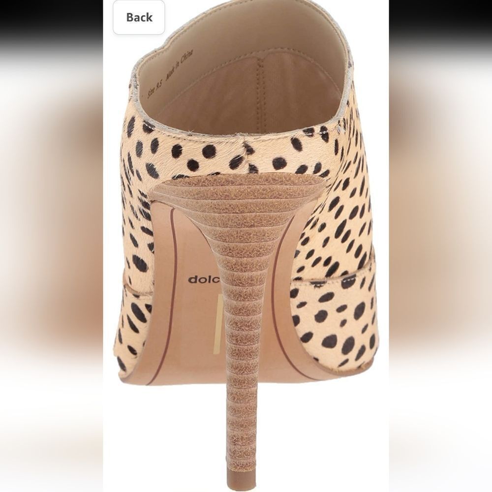 Dolce Vita Cinda Leopard print calf hair Heeled mules NEW WITHOUT BOX - Picture 2 of 7